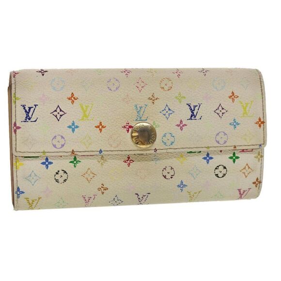 LOUIS VUITTON Multicolor Portefeuille Sarah Long Wallet White - Picture 1 of 12